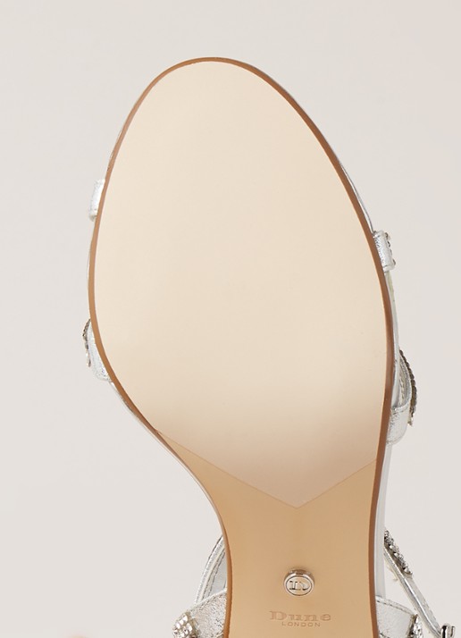 Dune London Magdalena sandalette van leer met strass  - detail 3 zilver