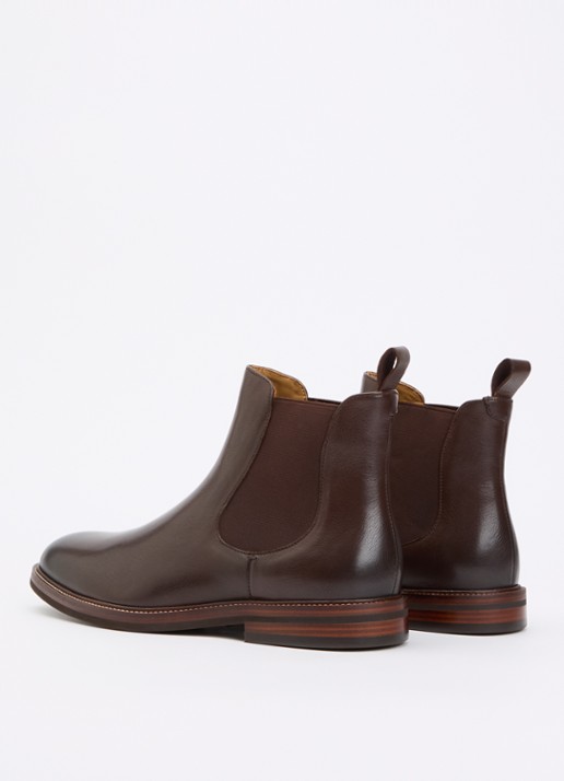 Dune London Maisen chelsea boot van leer - achterkant bruin