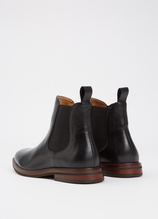Dune London Maisen chelsea boot van leer - achterkant zwart