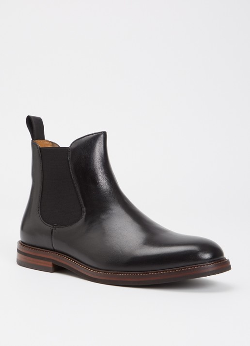 Dune London Maisen chelsea boot van leer - voorkant 4 zwart