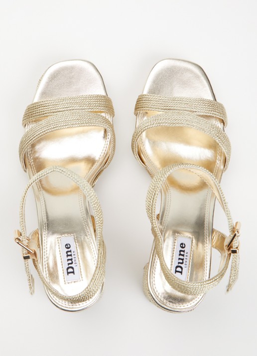 Dune London Manifesting sandalette - detail 4 goud - fabric