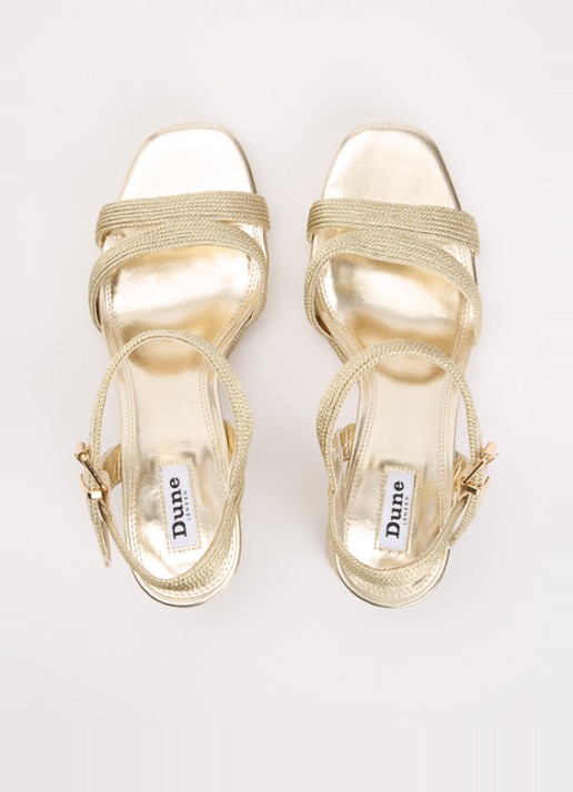 Dune London Manifesting sandalette - detail 7 goud - fabric