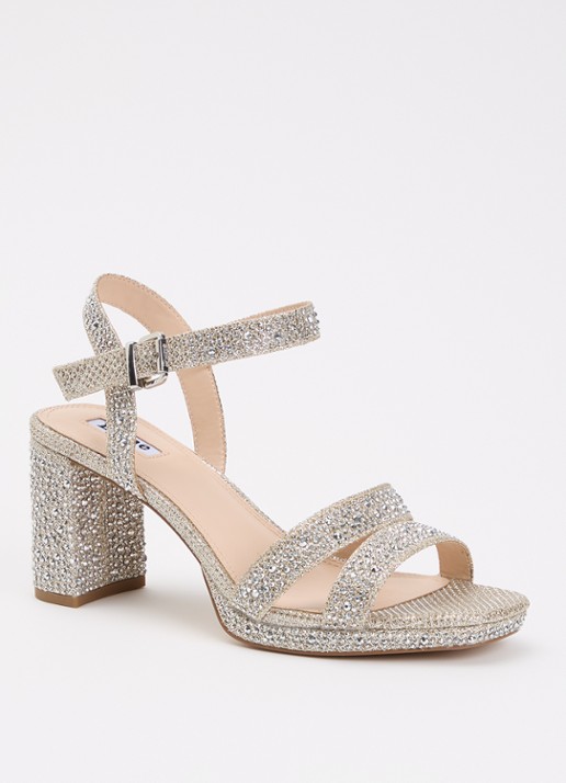 Dune London Manifesting sandalette - voorkant zilver