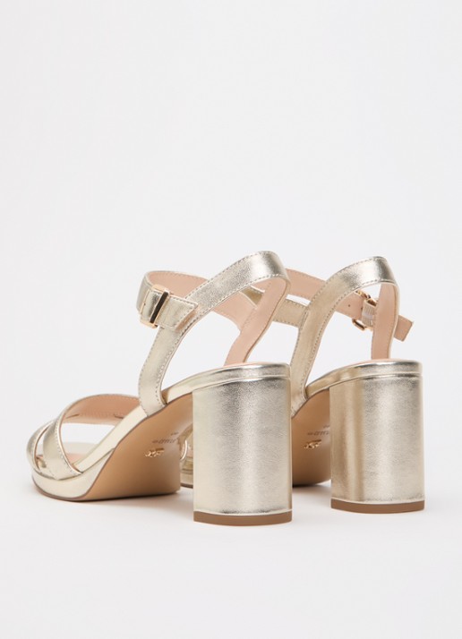 Dune London Manifesting sandalette - achterkant goud - plain