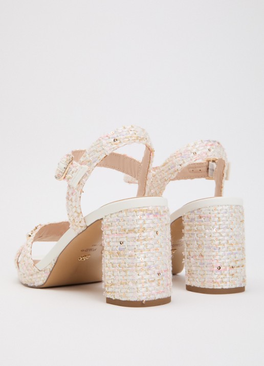 Dune London Manifests sandalette met strass - achterkant lichtroze