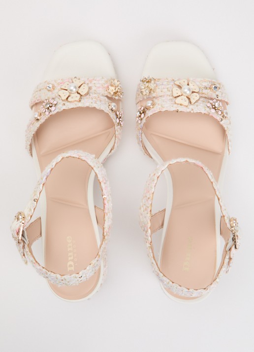 Dune London Manifests sandalette met strass - detail 3 lichtroze