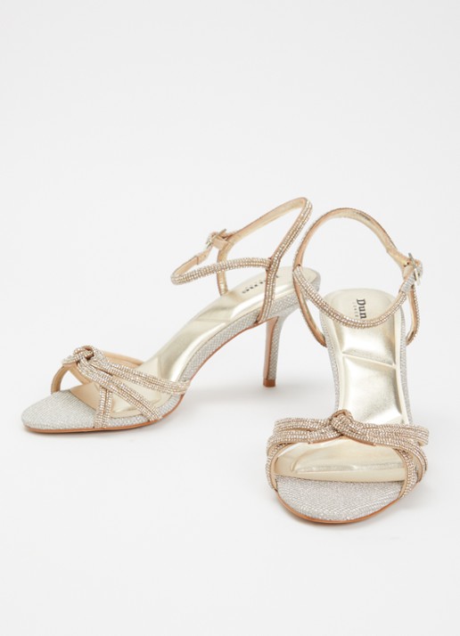 Dune London Marvelo sandalette met strass - detail 2 witgoud