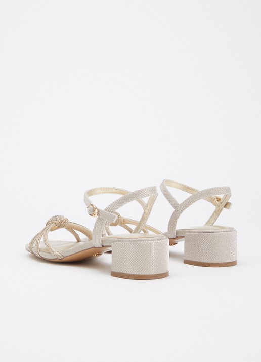 Dune London Marvelousness sandalette met strass - achterkant 5 goud