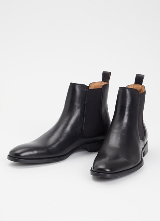 Dune London Matchin chelsea boot van leer - detail 2 zwart