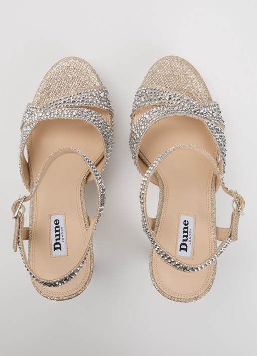 Dune London Mayve sandalette met strass - detail 4 goud