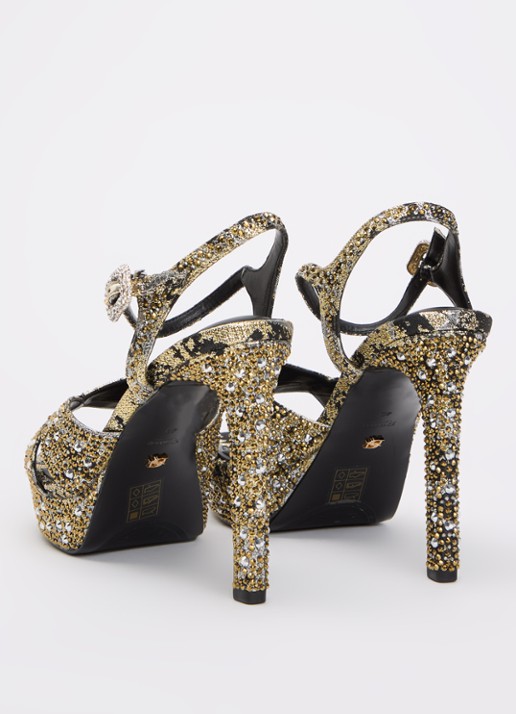 Dune London Mayve sandalette met strass - achterkant 4 goud