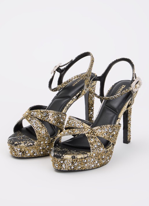 Dune London Mayve sandalette met strass - detail goud