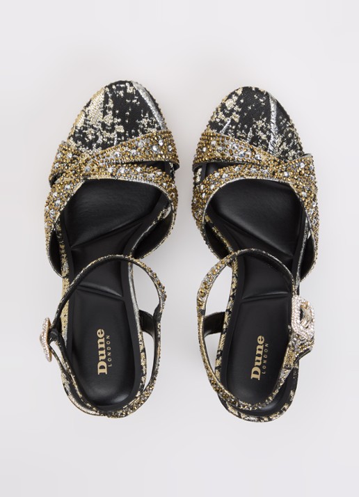 Dune London Mayve sandalette met strass - detail 2 goud