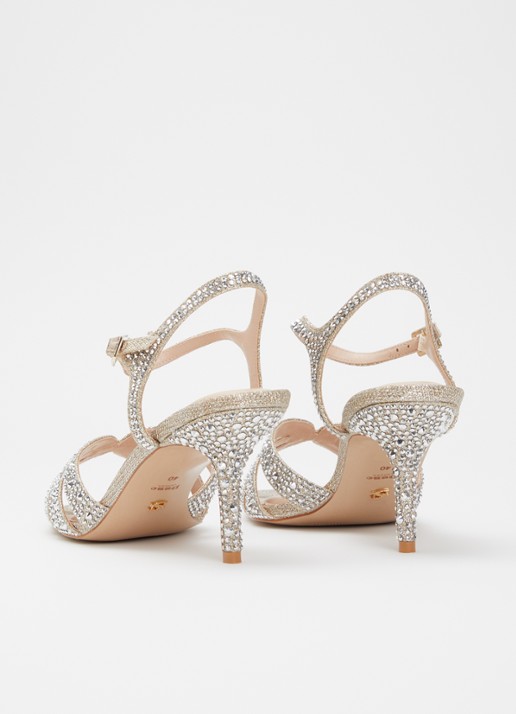 Dune London Mayven sandalette met strass - achterkant 5 goud