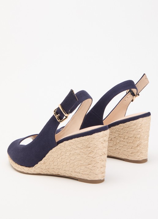Dune London Mediating espadrille met gespdetail - achterkant donkerblauw