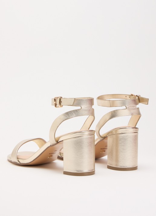 Dune London Medina sandalette van leer - achterkant 2 goud