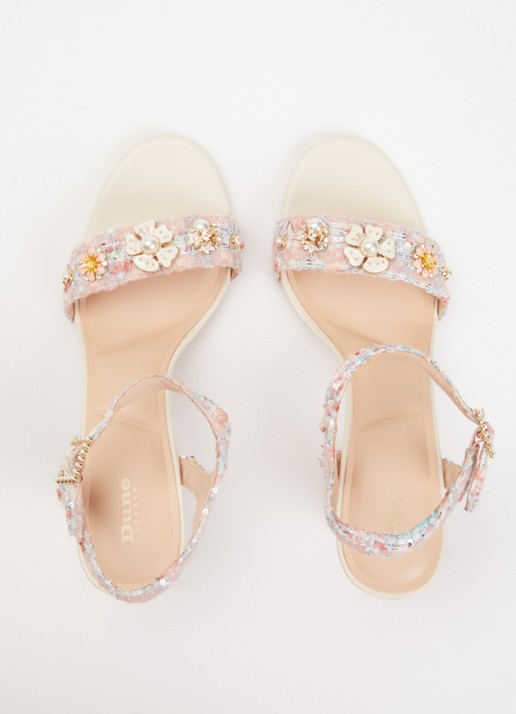 Dune London Mention sandalette met tweed-look - detail 2 roze