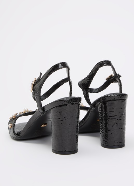 Dune London Mention sandalette met tweed-look - achterkant 5 zwart