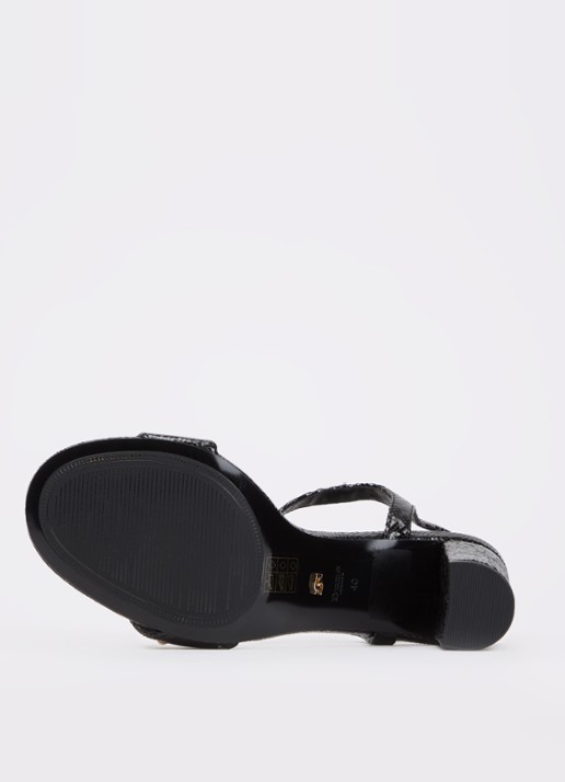 Dune London Mention sandalette met tweed-look - detail 4 zwart