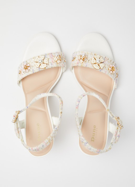 Dune London Mention sandalette met tweed-look - detail 4 wit