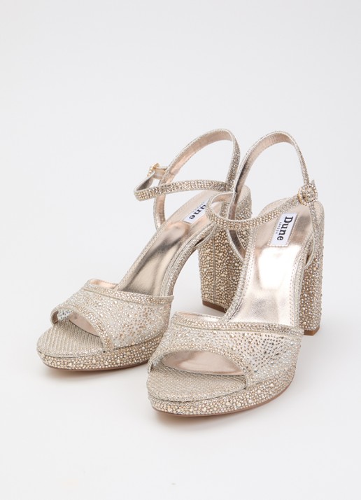 Dune London Mesmerizing sandalette met strass - detail 3 witgoud