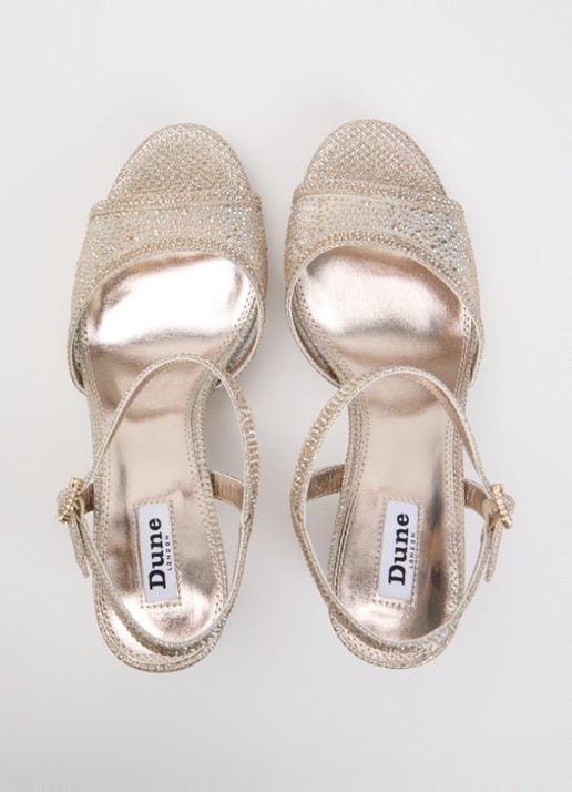 Dune London Mesmerizing sandalette met strass - detail 4 witgoud