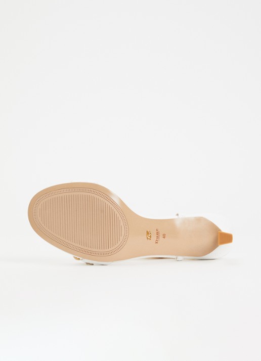 Dune London Milana sandalette met crocostructuur - detail 3 gebroken wit