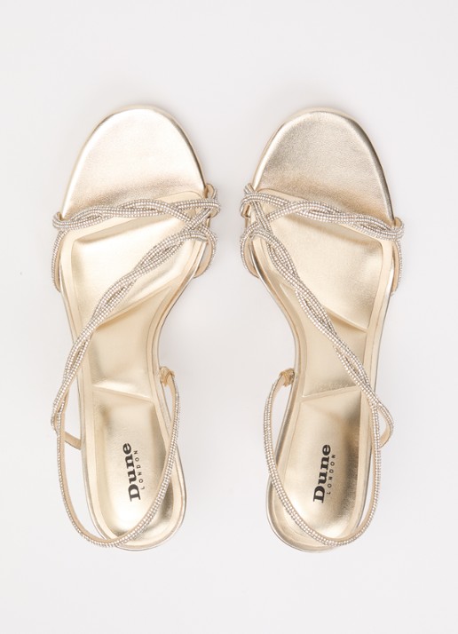 Dune London Milene sandalette met strass - detail 4 goud