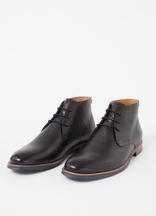 Dune London Millers veterboot van leer - detail zwart