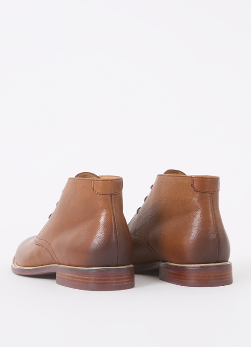 Dune London Millers veterboot van leer - achterkant cognac