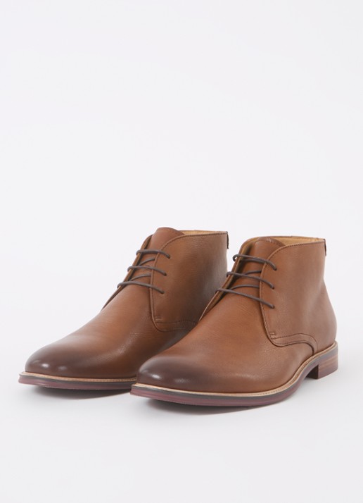 Dune London Millers veterboot van leer - detail 3 cognac