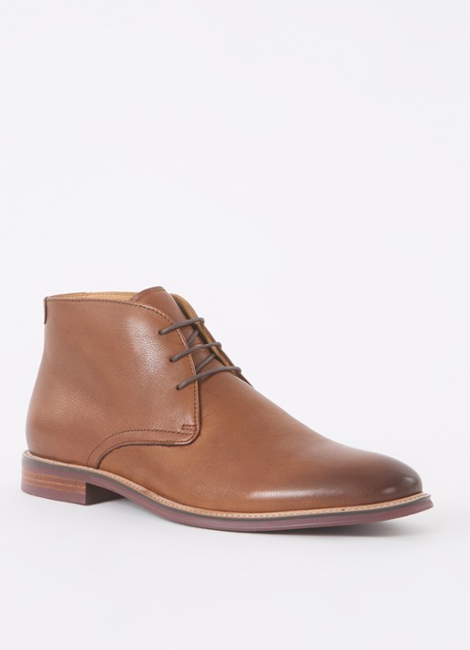 Dune London Millers veterboot van leer - voorkant 2 cognac