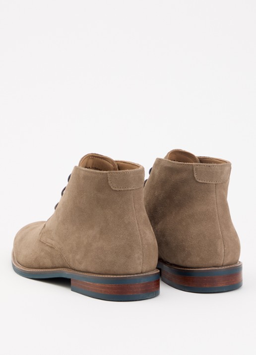 Dune London Millers veterboot van leer - achterkant donkerbeige
