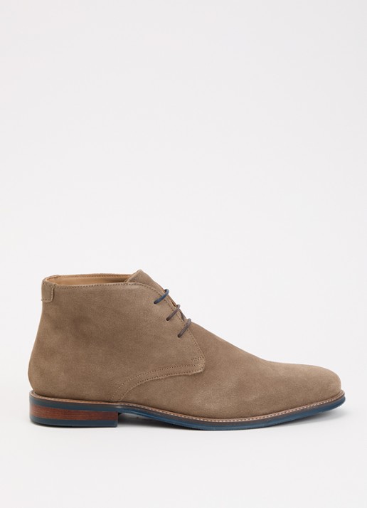 Dune London Millers veterboot van leer - voorkant 4 donkerbeige
