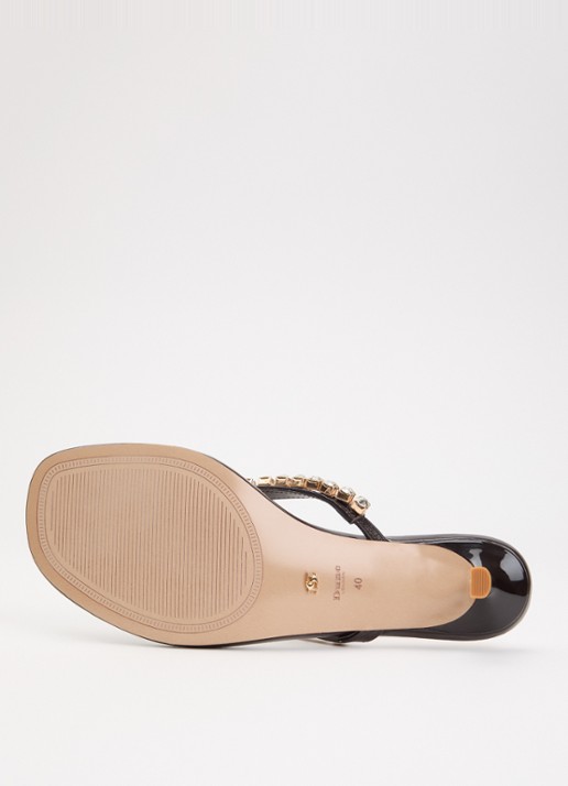 Dune London Mimis sandalette van leer met strass - detail 5 donkerbruin