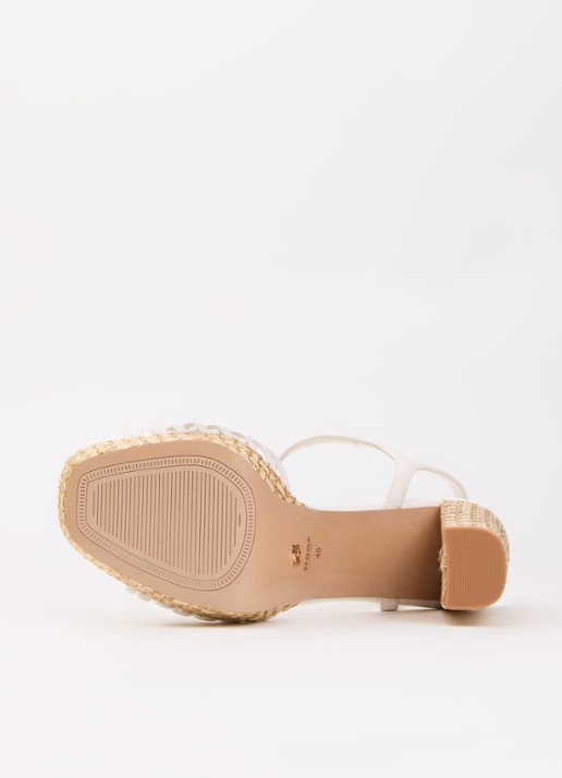Dune London Minogue sandalette van leer met metallic finish - detail 5 wit