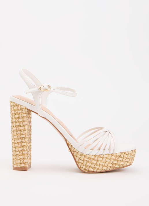 Dune London Minogue sandalette van leer met metallic finish