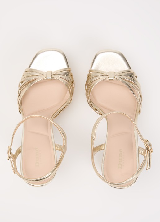 Dune London Minogue sandalette van leer met metallic finish - detail 3 goud