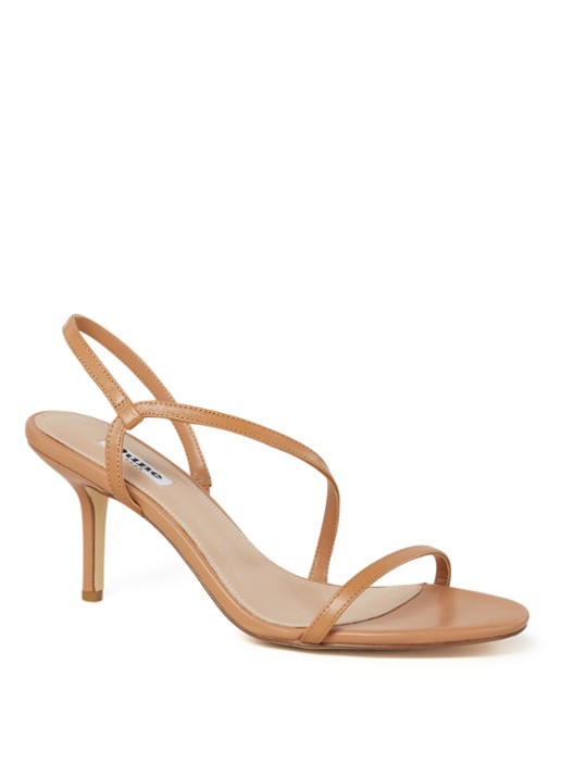 Dune London Mojos sandalette van leer - voorkant camel