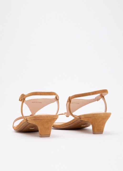 Dune London Monacos sandalette van leer - achterkant 4 camel
