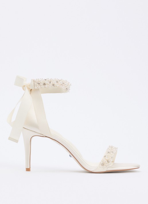 Dune London Moonstruck sandalette van satijn met strass