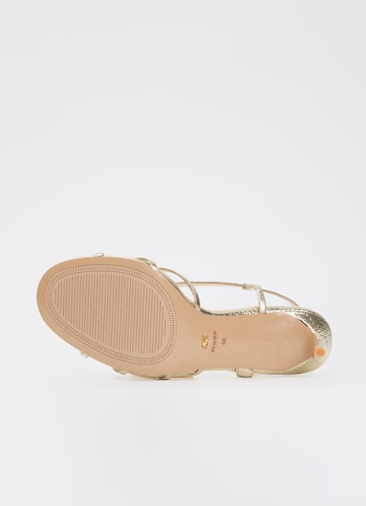 Dune London Morning sandalette van leer met metallic finish - detail 5 goud