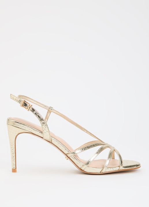 Dune London Morning sandalette van leer met metallic finish