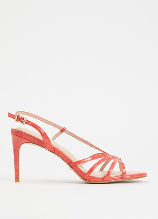 Dune London Morning sandalette van leer met metallic finish