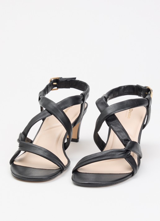 Dune London Motivating sandalette van leer - detail 3 zwart