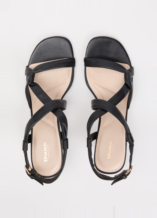 Dune London Motivating sandalette van leer - detail 4 zwart