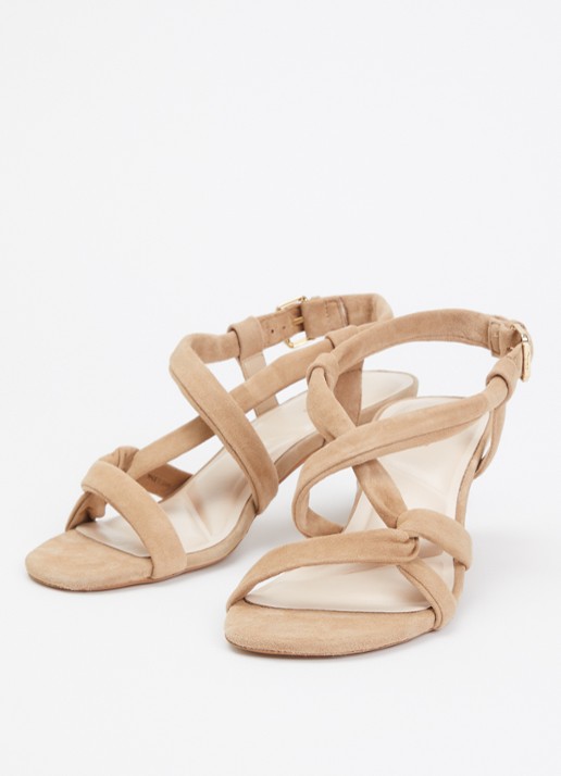 Dune London Motivating sandalette van leer - detail 4 zand
