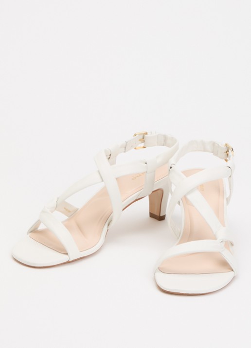 Dune London Motivating sandalette van leer - detail 2 wit