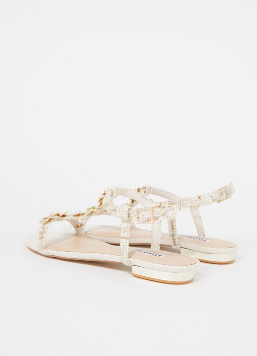 Dune London Nature sandaal met lurex - detail 2 beige