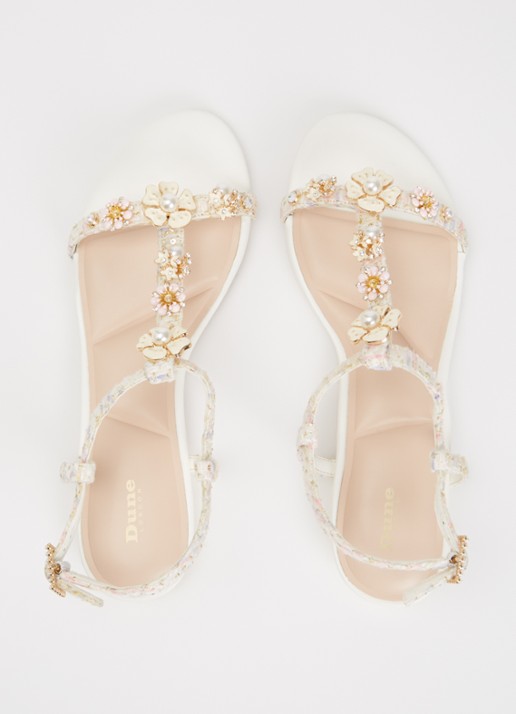 Dune London Nature sandaal met lurex - detail 2 wit